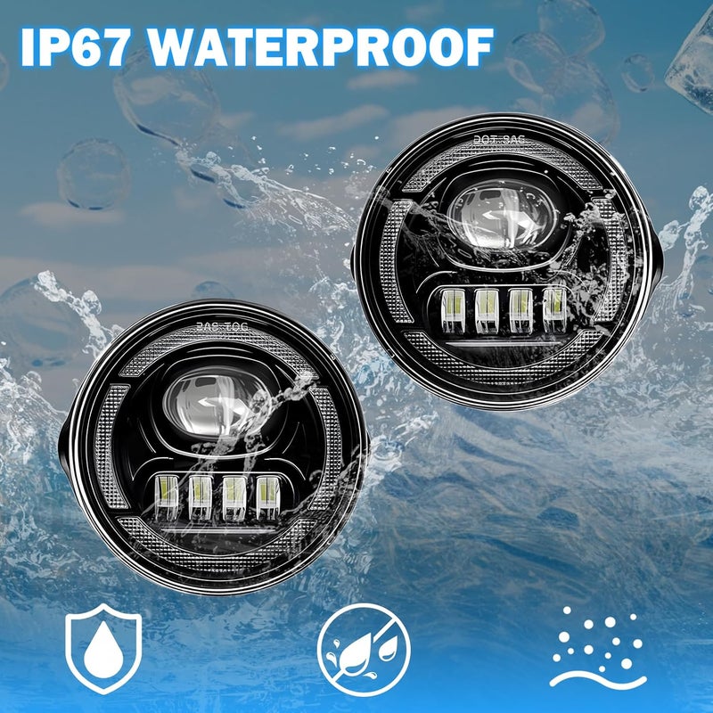 BOXLIGHT LED Fog Lights Assembly Compatible With 2007-2013 Ford Expedition / 2008-2011 Ford Ranger With Daytime Running Lights and Turn Signal Lights Front Bumper Driving Fog Lamp - Image 5